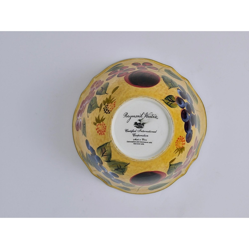 Raymond Waites Fruit Pattern Large Mixing Serving Bowl Set 3 Pc Ceramic - Picture 7 of 8